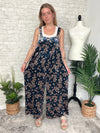 Daisy Navy Velvet Overall