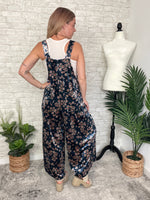 Daisy Navy Velvet Overall