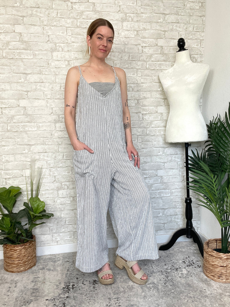Holly Striped Overall Jumpsuit