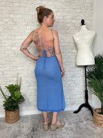 Conch Blue Seaside Knit Dress/CoverUp