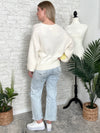 Retro Floral Cardigan Ivory