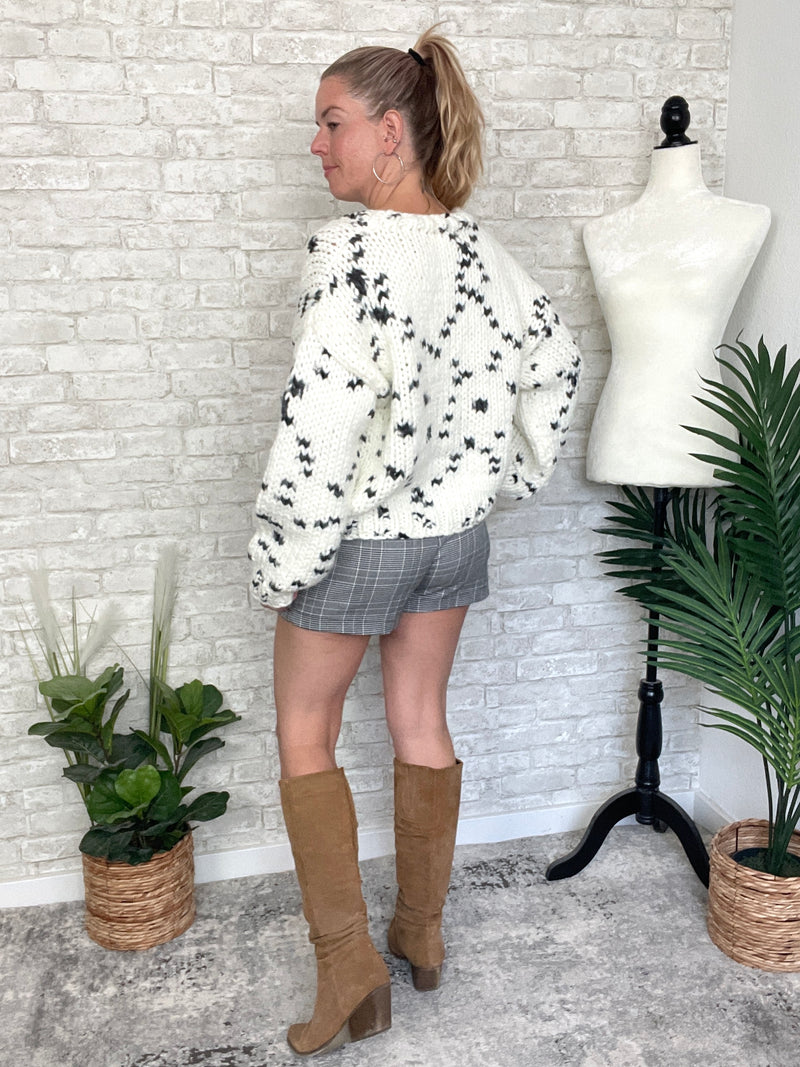 Speckled Knit Cream Cardigan