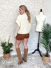Lanny Short Sleeve Button-Up Cardigan Cream
