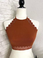 High Neck Crochet Lace Trim Ginger