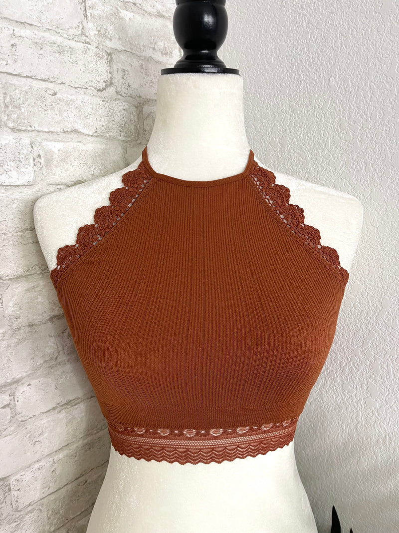 High Neck Crochet Lace Trim Ginger