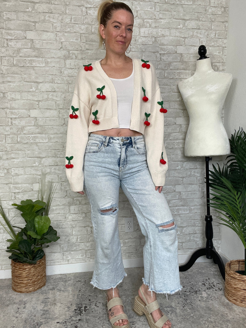 Cream Bauble Cherry Cardigan