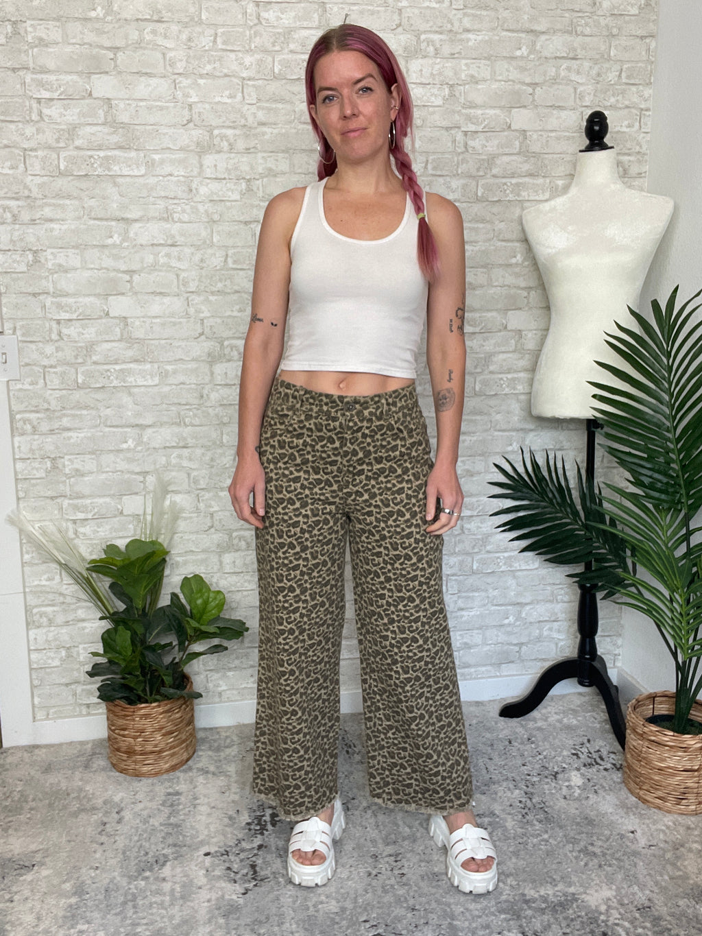 Vivienne Retro Cheetah Jeans Mocha