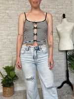 Josie B+W Stripe Bow Mini Tank