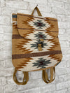 Tan, Camel + Teal Aztec Backpack
