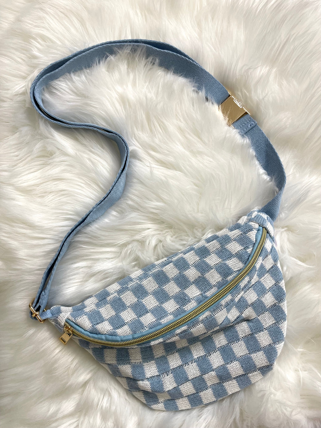 Checker Sling Bag - Blue