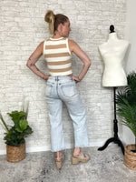 Kelly Taupe+Cream Stripe Tank