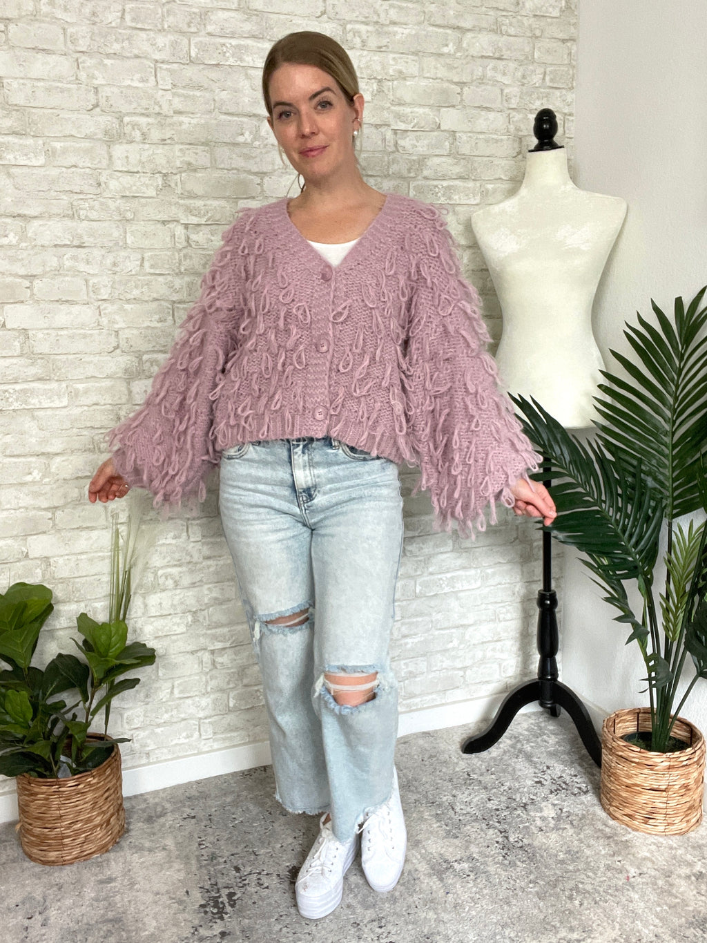 Petunia Shaggy Lilac Cardigan