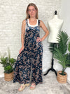 Daisy Navy Velvet Overall