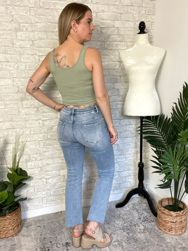 Sloane Distressed Micro-Flare Jeans