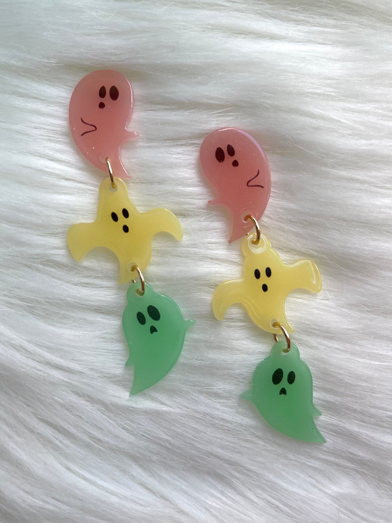 Rainbow Glow In The Dark Ghosty Earrings