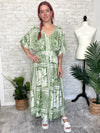 Flor Green Maxi Kimono Dress