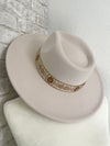 Willa 2.0 Gold Flower Band Ivory Wide Brim