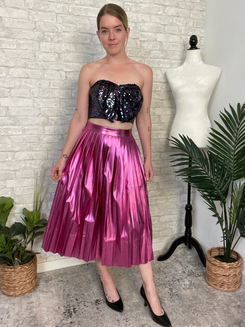 Rhonda Pink Metallic Skirt