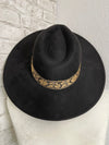 Willa Flower Band Black Wide Brim