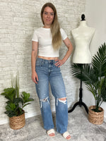 High Rise Baggy Jean Distressed