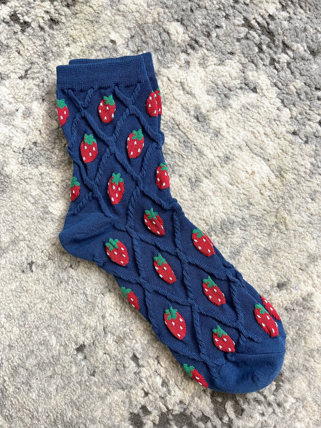 Strawberry Socks - Midnight Blue