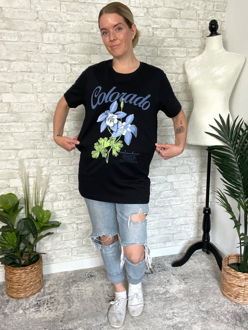 Colorado Columbine T-Shirt Black