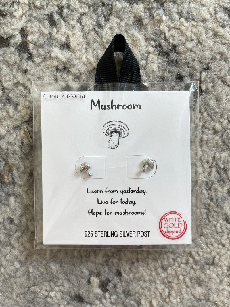 Mushroom Stud - Silver