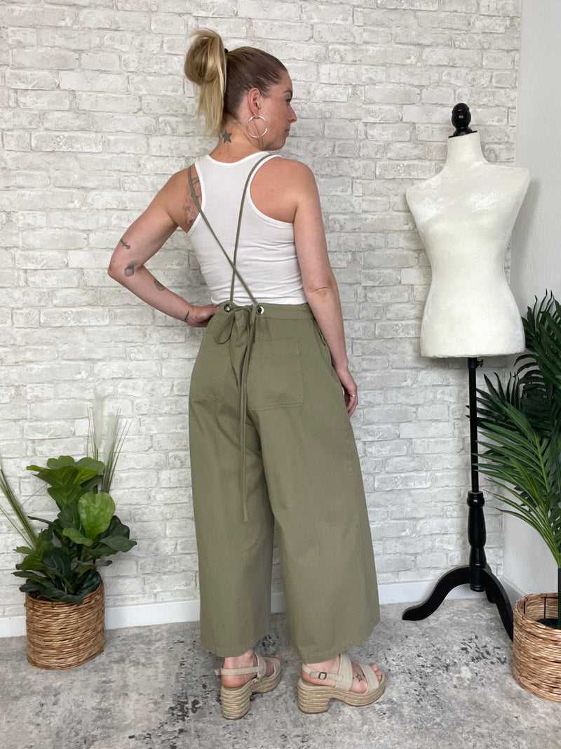 Grace Green Cropped Overall