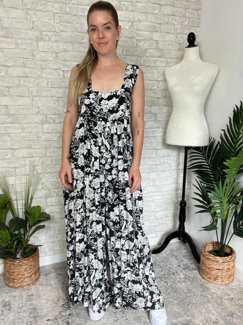 Danica Floral Jumpsuit Black