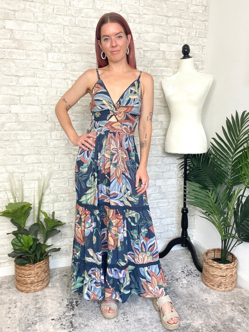 Mason Twist Maxi Midnight Blue Jungle Print
