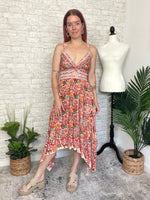 Heidi Twist Peach Floral Dress