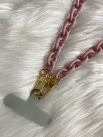 Cell Phone Chain Strap Long Pink