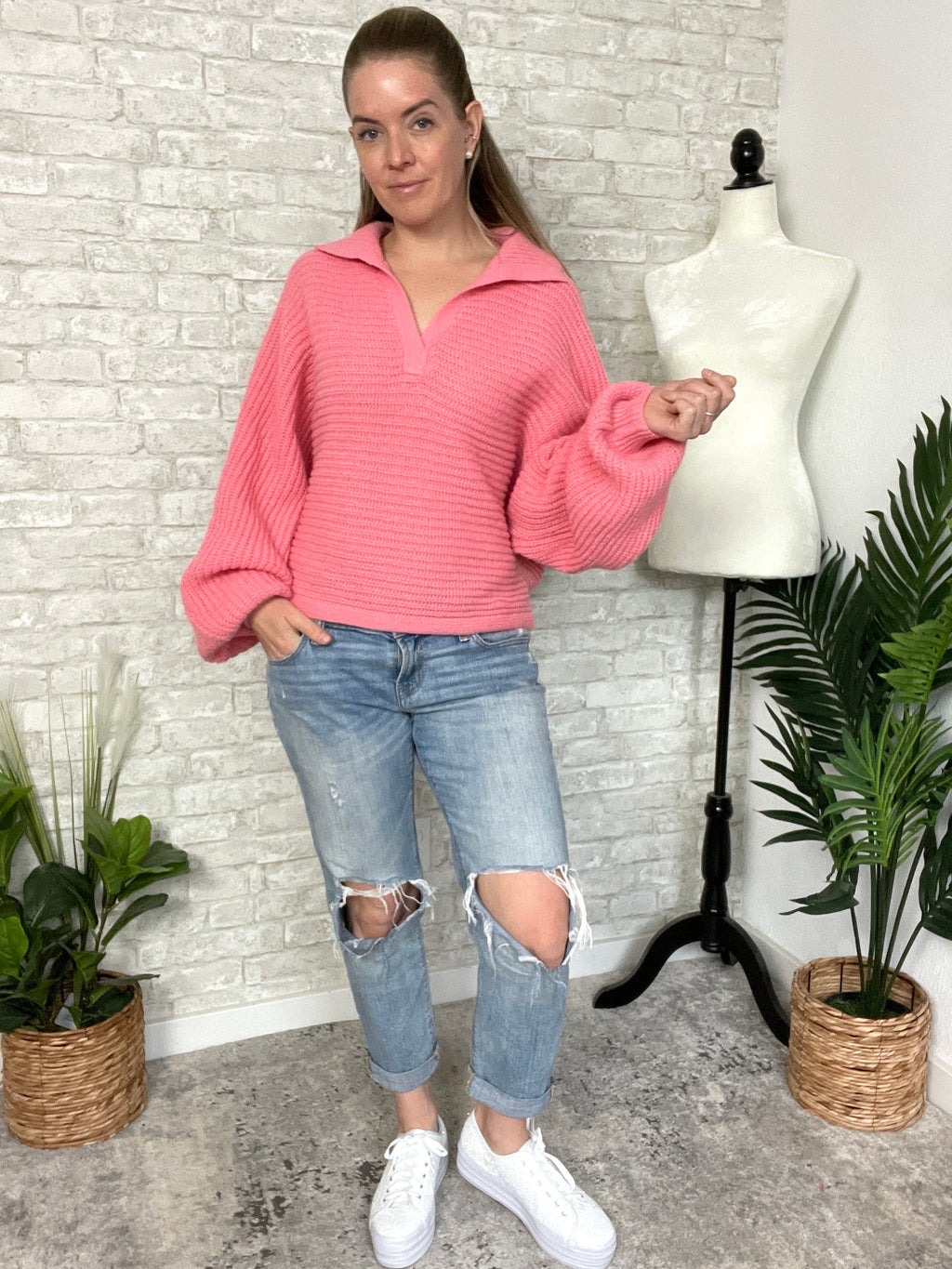 Langley Coral Sweater
