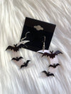 Crescent Moon With Bats Earrings