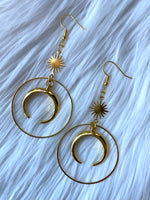 Boho Moon + Sun Earrings Gold