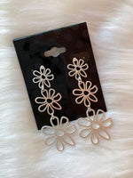 Petula Floral Dangle Earring Silver