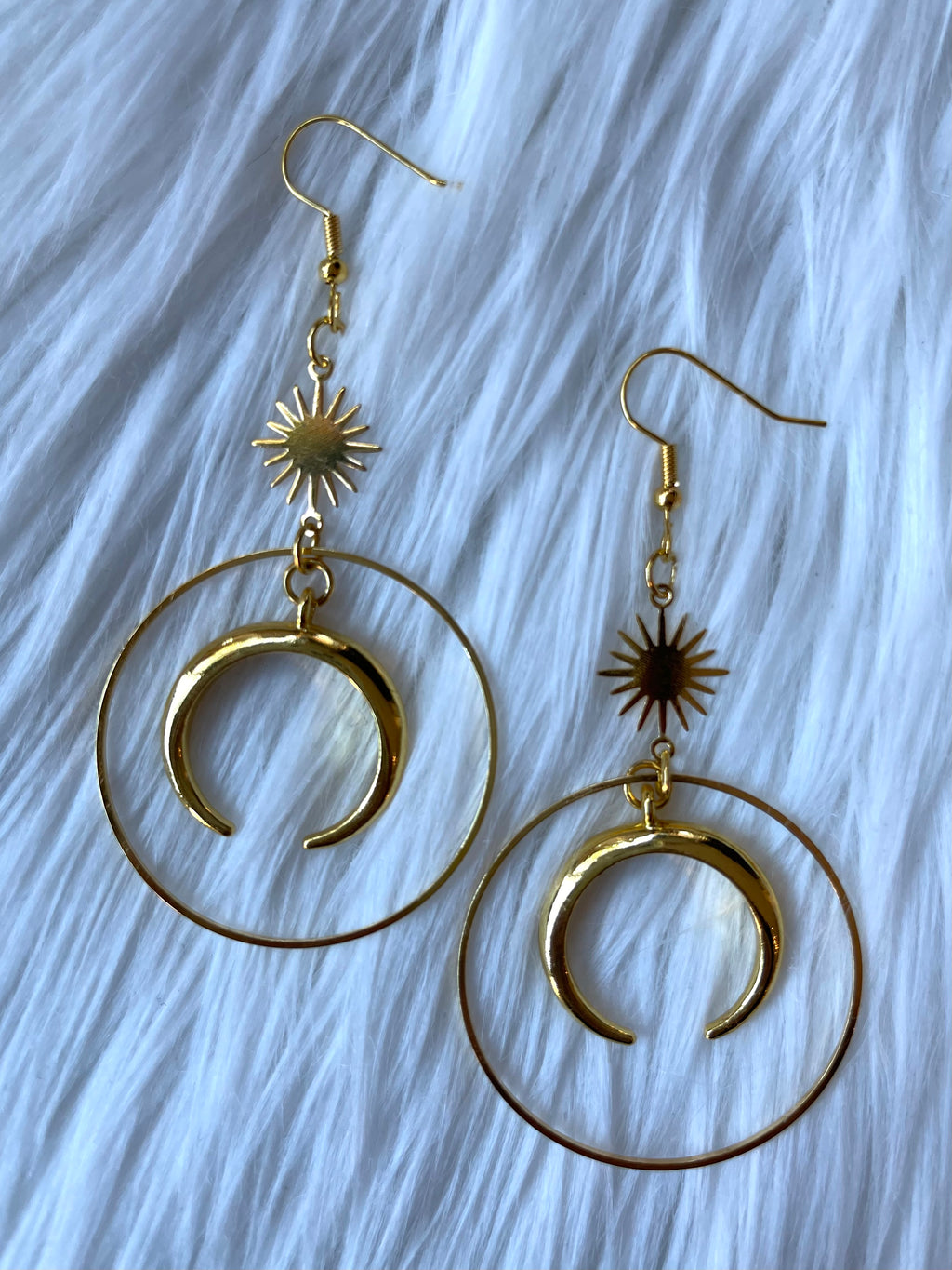 Boho Moon + Sun Earrings Gold