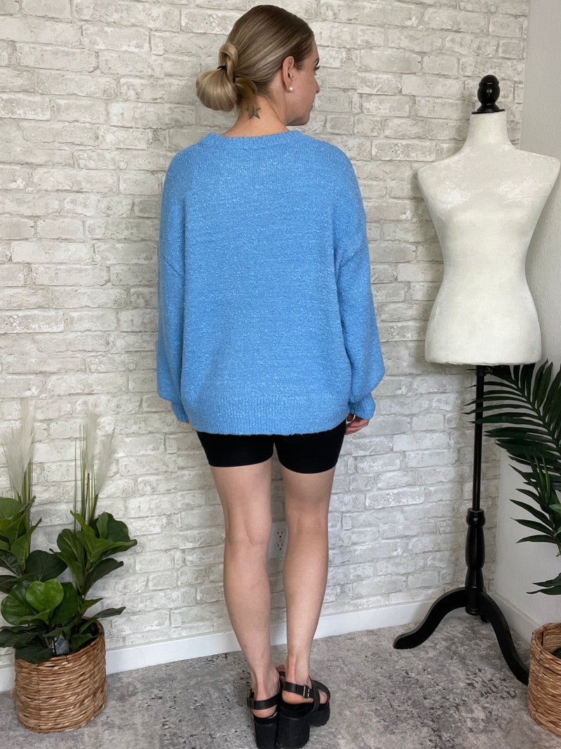 Sky Blue Birdie Sweater