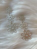 Petula Floral Dangle Earring Silver