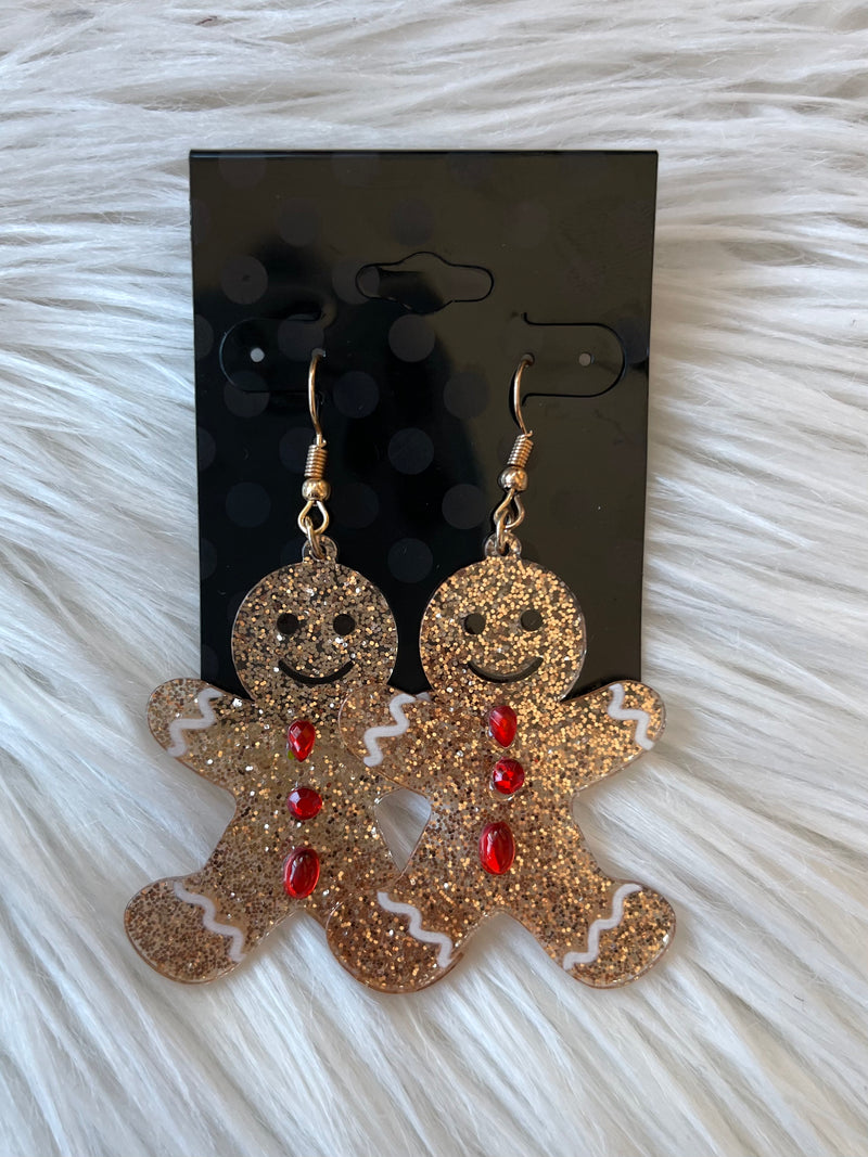 Sparkly Gingerbread Earring
