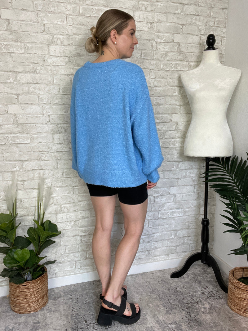 Sky Blue Birdie Sweater