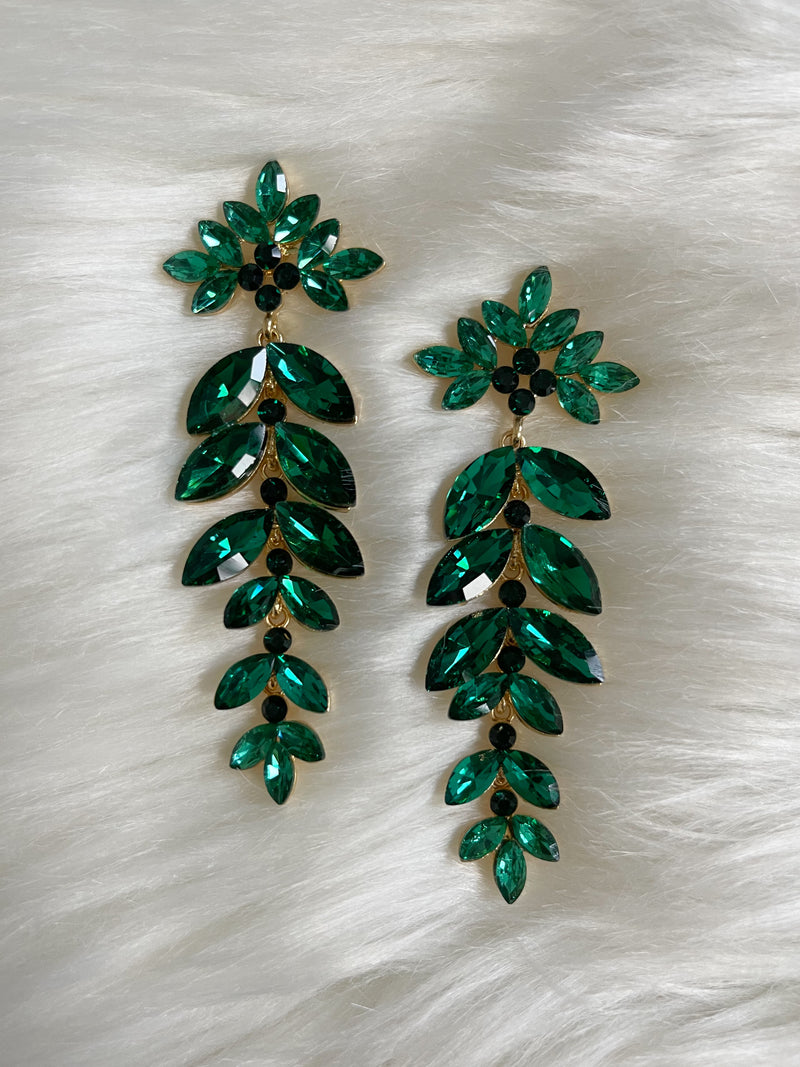 Midnight Bling Earrings Green