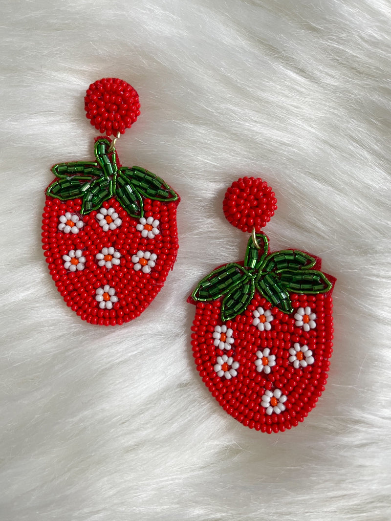Strawberry Seed Bead Earring