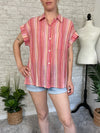 Hamptons Button Up Coral Crush