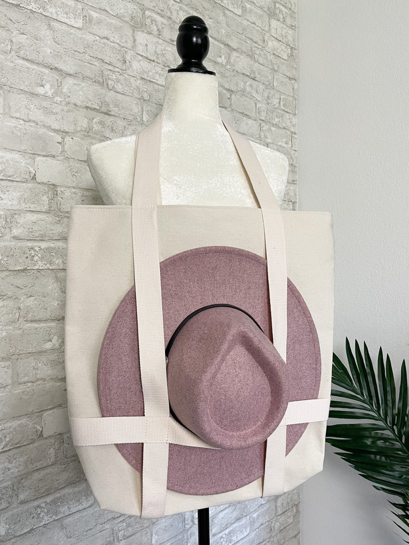 Hat Holder Tote Bag Natural