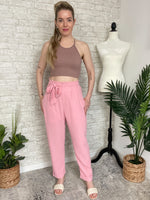 Jeanie High Waisted Pants Pink