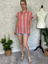 Hamptons Button Up Coral Crush