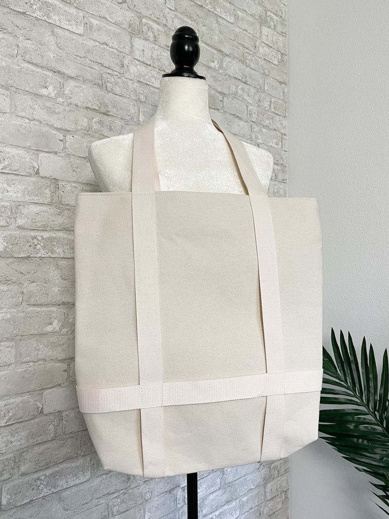 Hat Holder Tote Bag Natural