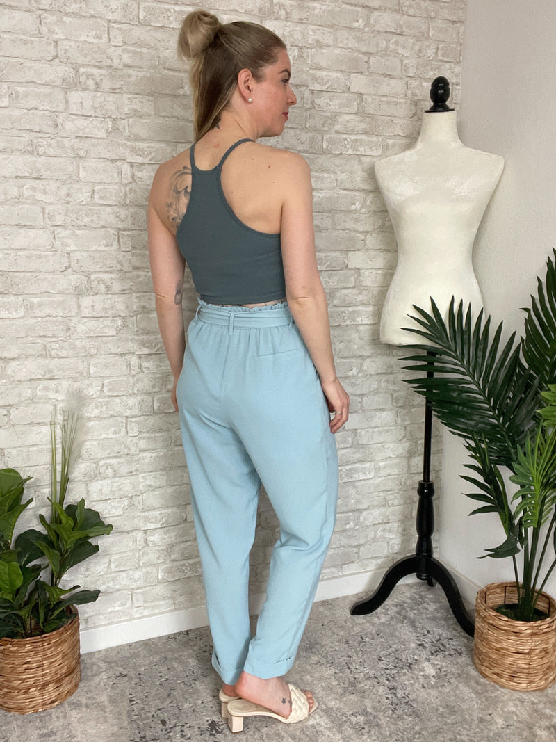 Jeanie High Waisted Pants Blue