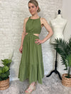 Rebecca Cutout Dress Olive Green